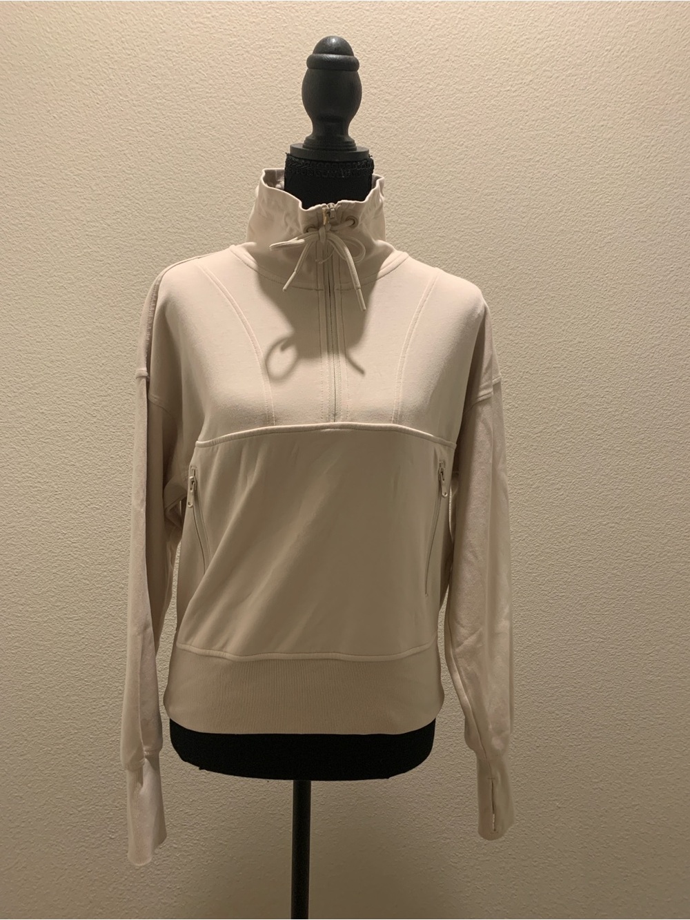 BUNDLE Old Navy Women's Half-Zip Hoodie Sweatshirt in Cream and Pink (Size S) - Picture 2 of 7